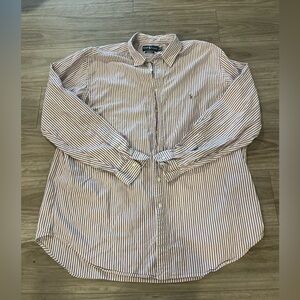 Polo Ralph Lauren Button Up Classic Shirt Men 2XLT Pony Vertical Striped